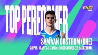 Sam Van Oostrum 20 points Highlights vs Circus Brussels Basketball [upl. by Esilehc]