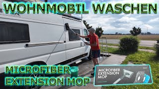 Wohnwagen waschen mit dem Chemicalworkz Microfiber Extension Mop  erster Test am Wohnmobil [upl. by Glynas]