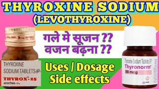 Thyroxine sodium tablet  Thyrox 50 mcg  Thyronorm Tablet uses side effects [upl. by Nohsad]