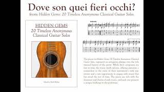 Dove son quei fieri occhi Where Are Those Fiery Eyes for solo classical guitar [upl. by Carissa]