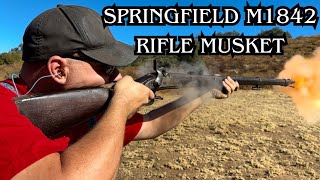 Original 1842 Springfield Rifle Musket First Shots [upl. by Nujra]