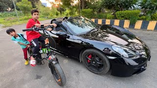 Super Car Vs Electric Cycle 😂 Race [upl. by Ciredec]