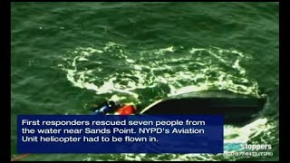 Video shows rescue of woman from capsized boat on Long Island Sound [upl. by Aidyl]