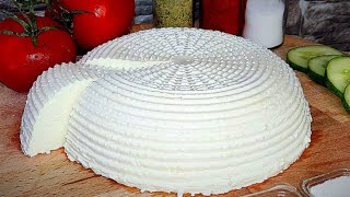 No rennet❌️ Only milk and water ✅️❗️ How to make cheese at home  Amazing recipe 4K [upl. by Blood]