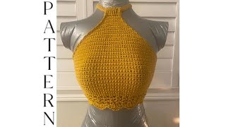 How to crochet a summer top  DIY halter top  crochet summer top free pattern [upl. by Aikenahs]