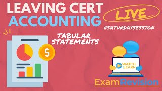 Leaving Cert Accounting  Tabular Statement SaturdaySession [upl. by Centeno14]