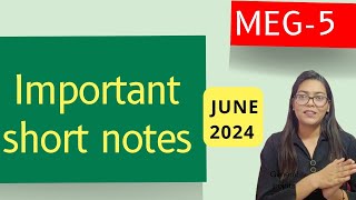 Meg5 Important Short Notes expected short notes successmaker meg5 [upl. by Ilojne]