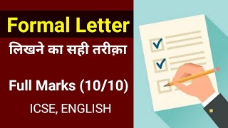 Formal Letter Writing in English  For All Classes 9th 10th  ICSE  CBSE  English  Grammar [upl. by Namqul666]