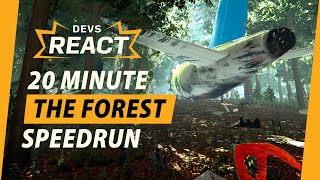 The Forest Developers React to 20 Minute Speedrun Endnight [upl. by Ynohtnaluap]