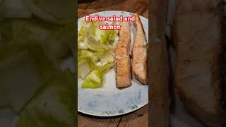 Endive Salad and salmon lowcarb meal idea [upl. by Lidda]