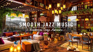 Smooth Jazz Instrumental Music amp Cozy Bookstore Cafe Ambience ☕ Relaxing Jazz Music for Study Work [upl. by Neeroc]