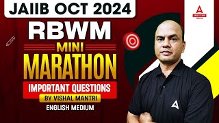 JAIIB OCT 2024  JAIIB RBWM IMPORTANT QUESTIONS MINI MARATHON  BY VISHAL MANTRI  ENGLISH MEDIUM [upl. by Eecal]