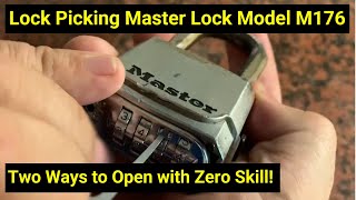 🔒Lock Picking ● Two Ways to Open Master Lock 4Digit Combination Padlock Model M176 [upl. by Modie]