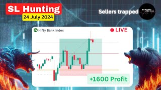 Live Option Trading  24 July 2024  SL Hunting  Banknifty index [upl. by Wandy643]