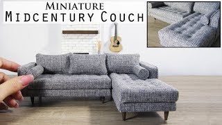 DIY Miniature Sectional Couch with chaise [upl. by Karil]