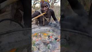 African tribe old man filing very tasty africa cooking food [upl. by Eedna]