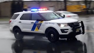 New Jersey State Police Interceptor Utility Responding 121618 [upl. by Dulcinea]