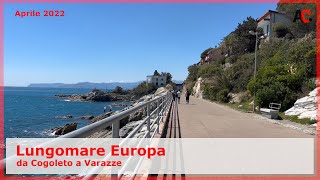 Lungomare Europa da Cogoleto a Varazze Parco Piani dInvrea Italia 🇮🇹 [upl. by Ihel]