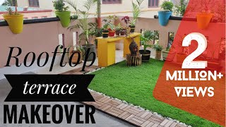 Rooftop Terrace Garden Transformation  Terrace Makeover  DIY Ideas  Small garden design [upl. by Durwyn726]