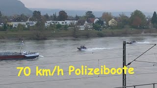 70 kmh Polizeiboote auf dem Rhein  Übung MEG Maritime Einsatzgruppe Schnellboot Rennboot SEK [upl. by Sevik575]