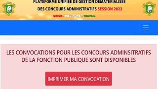 Concours Administratifs Fonction Publique  Calendrier De Composition Connu  Impression Convocation [upl. by Mullins]