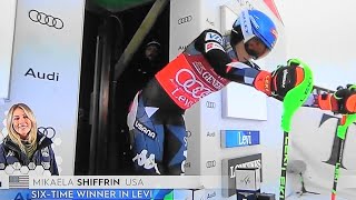 Mikaela Shiffrin  Slalom  Levi  RUN 1  2023 [upl. by Harlan136]