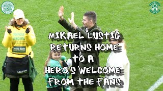 Mikael Lustig Returns to a Heros Welcome from the Fans  Celtic 3  Hibs 1  18 March 2023 [upl. by Guria]