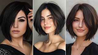 Medium Length Haircut 2025 Asymmetrical Lob Haircut 2025 Hair Color Trends Brunette 2024 [upl. by Ecnerual449]