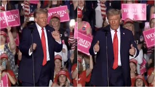 Donald Trump sends the crowd wild at latest rally with signature dance moves [upl. by Zennie551]