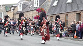 Scotland the Brave by the Massed Pipes and Drums Beating Retreat after 2022 Dufftown Highland Games [upl. by Enneiluj]