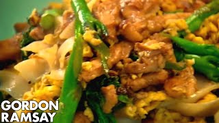 EggFried Rice Noodles with Chicken  Gordon Ramsay [upl. by Anavoig179]