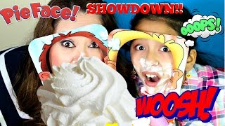 Pie Face Showdown NEW CHALLENGE LOL B2cutecupcakes [upl. by Ajan]