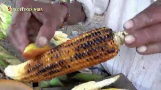 South Indian Street Food LEMON CORN Healthy food NATURAL FOOD Konaseema Mokka Jonna potthulu [upl. by Ecinue235]