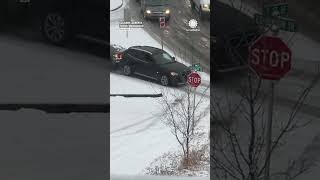 Cars Crash in Calgary Snow [upl. by Mazur997]