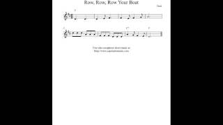 Free easy alto saxophone sheet music Row Row Row Your Boat [upl. by Martinelli]