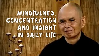 Mindfulness Concentration and Insight in Daily Life  Thich Nhat Hanh short teaching [upl. by Briant]