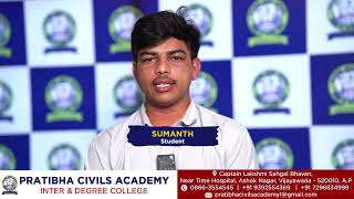 🎓 Discover The Excellence of Sumanths Journey at Pratibha Civils Academy [upl. by Jaycee]