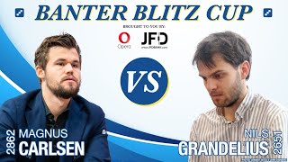 GM Nils Grandelius vs World Champion Magnus Carlsen  Banter Blitz Cup [upl. by Anier]