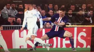 EDEN HAZARD ANKLE INJURY  REAL MADRID VS PSG  NOVEMBER 2019  SLOW MOTION [upl. by Dibbrun]