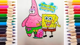 Coloring SpongeBob SquarePants Patrick and Gary  How to Color Neatly [upl. by Clardy]