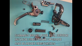 Shimano Brake Lever FULL SERVICE incl Free Stroke and Bladder  Deore SLX XT XTR Zee Saint [upl. by Innus313]