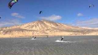 Kite Surfing Sotavento Fuerteventura  Canary Islands Spain [upl. by Oirevas]