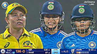 India vs Australia Women 1st T20 Full Match Highlights IND vs AUS Women 1ST T20 Highlights Smriti [upl. by Hannahs]