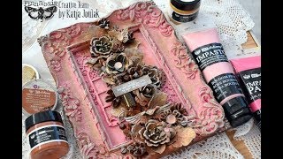 Altered Frame Impasto Paints Rust Paste and Waxes whit Finnabair [upl. by Suhcnip603]