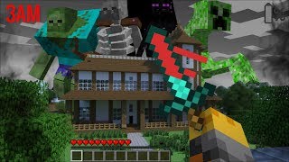 SCARY MUTANT CREATURES APPEAR AT 3AM IN MY HOUSE IN MINECRAFT  Minecraft Mods [upl. by Rumpf]