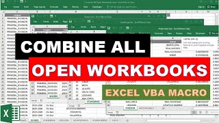 Combine All Open Workbooks Excel VBA Macro [upl. by Llerrud51]