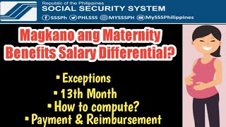 Magkano ang Maternity Benefits of Salary Defferential How to compute [upl. by Palestine]