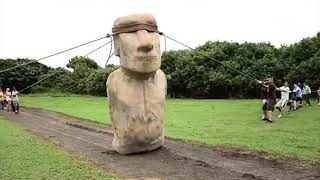 Moai statue walks with mongolian music earrape [upl. by Onnem]