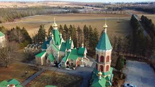 Jordanville Monastery Early Spring  Aerial View  Holy Trinity Monastery Jordanville NY [upl. by Essenaj]