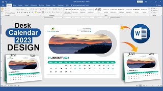 Printable Desk Calendar Design 2023 in Microsoft Office Word Hindi Tutorial [upl. by Acirahs]